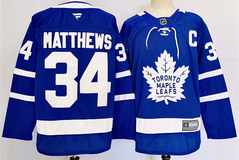 Men's Toronto Maple Leafs #34 Auston Matthews Blue 2024-25 Stitched Jersey